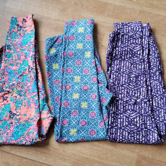 LuLaRoe Pants - Lularoe leggings 3 pair size tall and curvy